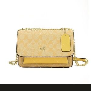 Coach Yellow and Gold Crossbody Bag